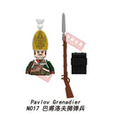 Medieval Napoleonic War French Dragoon British Soldiers Pirates Figures Army Scottish Fuisiler Building Blocks Weapons Brick Toy