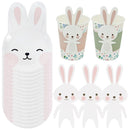 Easter Theme Disposable Tableware Cute Cartoon Rabbit Pattern Paper Plates Cups Napkins Kids Easter Party Decoration Supplies