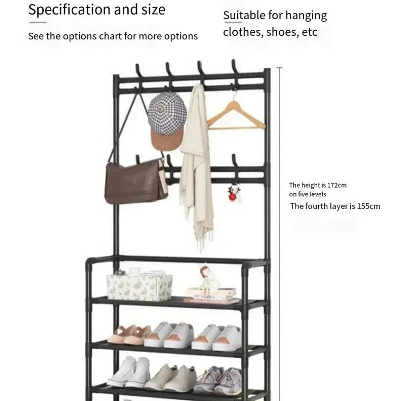 Clothes Shoe Hat Hangers Rack Multi-ayer Shoe Rack Doorway DIY Simple Floor Load-bearing Living Room Household Organizer Shelf