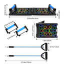 Portable Foldable Multi-Purpose Push-Up Board with Handles and Resistance Bands - Fitness Equipment, Home Gym Indoor Training