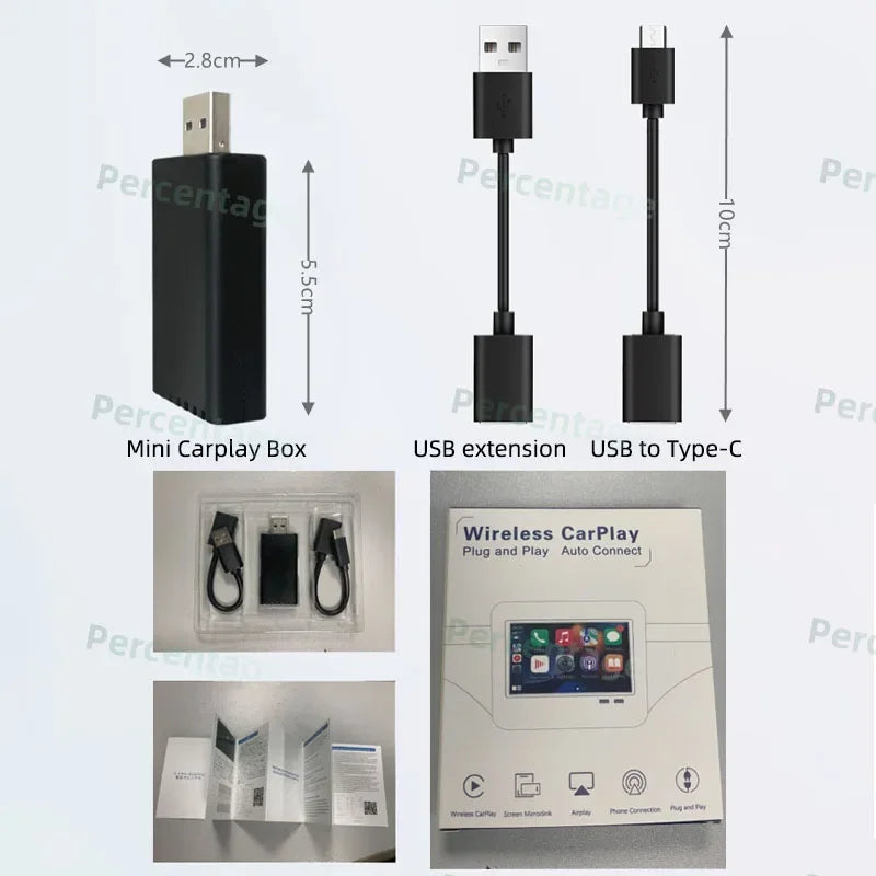 Car Mini AI Box for Apple Carplay Wireless Adapter Car OEM Wired CarPlay To Wireless CarPlay USB Dongle Plug and Play Playaibox
