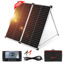 DOKIO 100W/160w/200w 18V Glass Folding Monocrystalline Waterproof Solar Panel with 12V Controller Kit from China