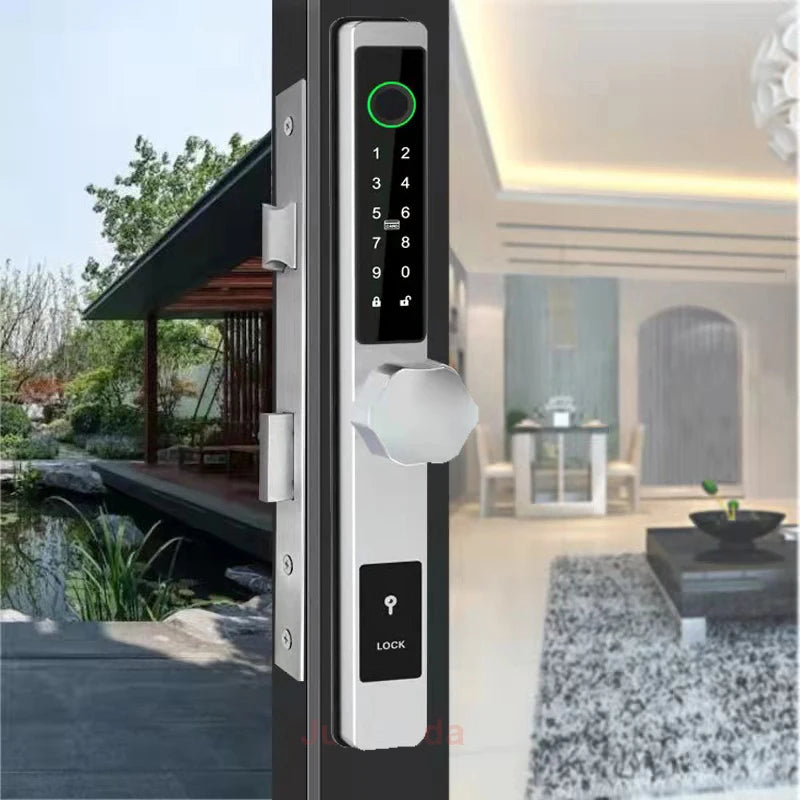 ZHDCOOKEY Electronic Door Lock APP Remote Unlock Waterproof Fingerprint IC Card Password Aluminum Alloy Sliding Door Smart Locks