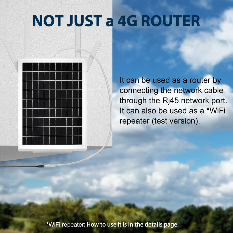 15W 4G solar router;4G router solar powered;50M WiFi range;IP66 Waterproof; Long endurance 24/7;total 24000mAh batteries