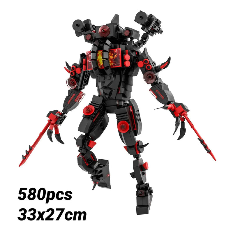 Skibidi Toilet Clock Man Building Blocks Toys Cameraman Speakerman Monitor Titan Tv Man Juguetes Brick Model Toys Gift For Kids