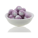 10pc/Lot  Valentines Day Silicone Beads Focal Heart Round Marking DIY Necklace Baby Pacifier Chain Beads For Making Jewelry