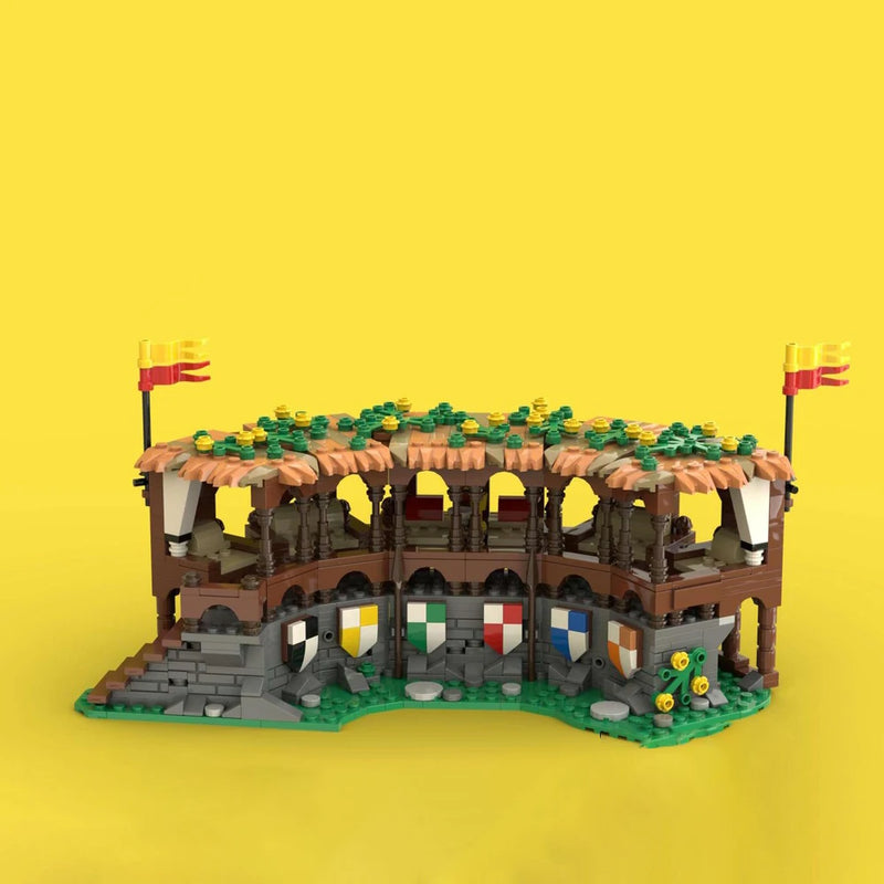 Fast delivery MOC-134494 Lion Knight Archery Range Small Particle Assembled Building Block Toy Medieval Building Castle Model