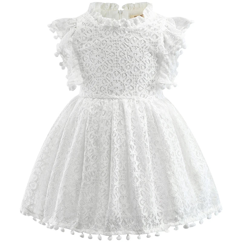 Girls Lace Flower Dress Summer Ball Gown Brithday Dresses Infant Baby Kids Cotton Princess Party Dress Children Clothing