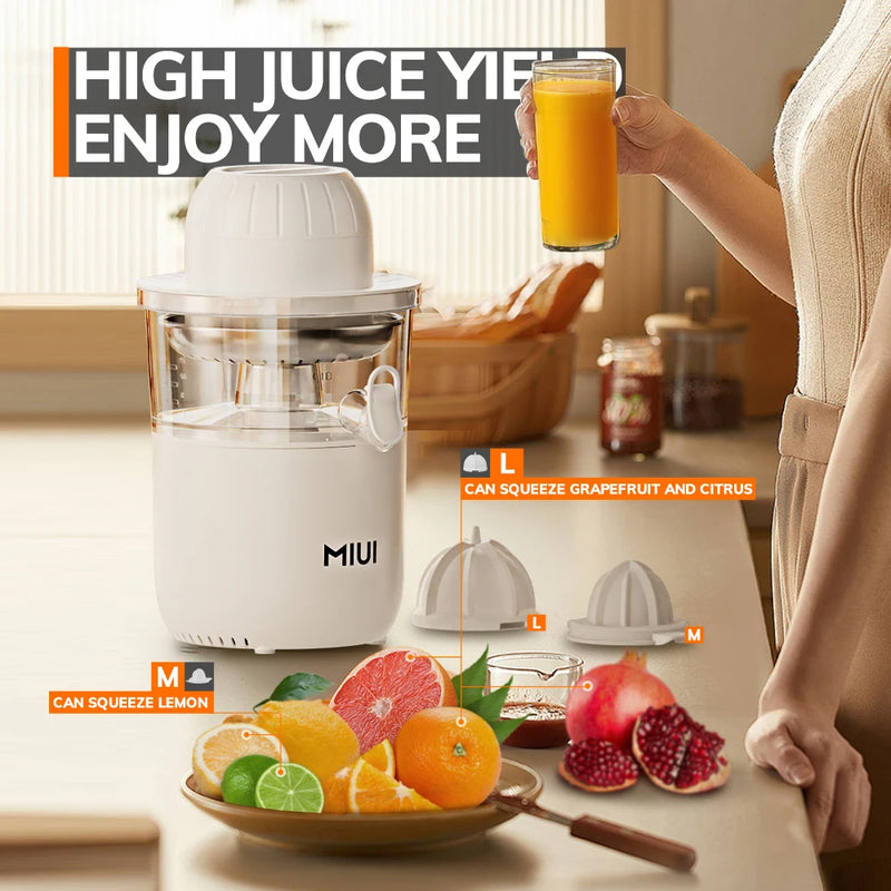 MIUI 850W Citrus Juicer Squeezer with 2 Cones, Stainless Steel Quiet Orange Electric  Juice Extractor Machine, Large Capacity