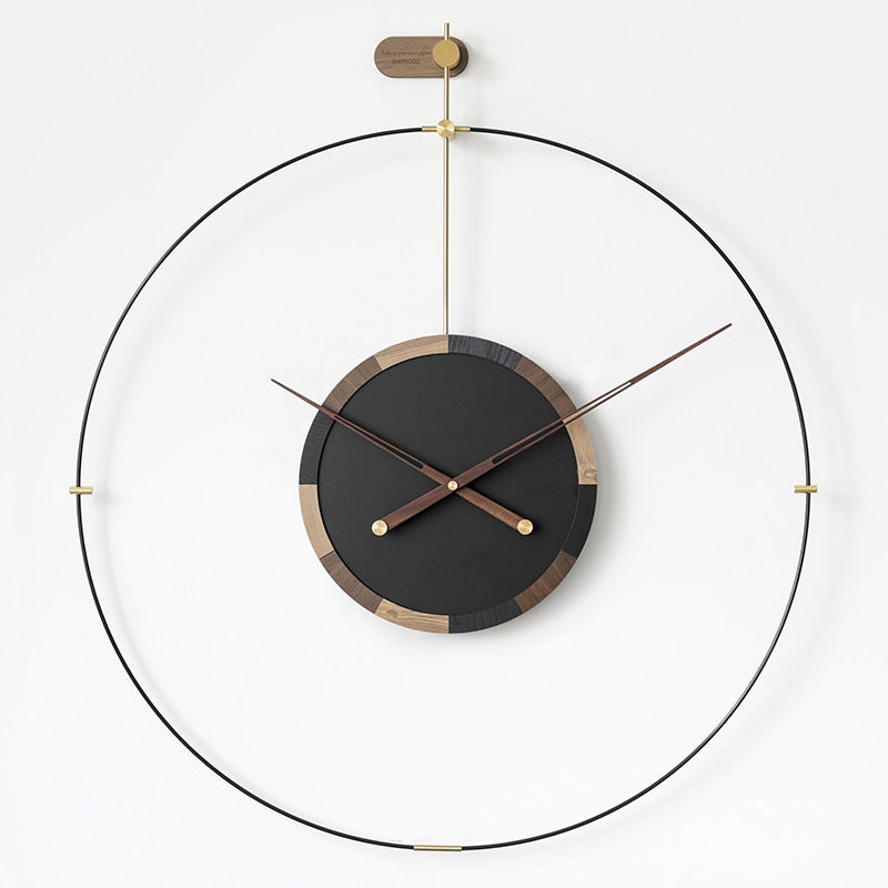 Nordic Luxury Wall Clock Modern Design Silent Large Wall Clocks Home Decor Creative Wood Metal Watch Living Room Home Decoration