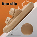 Soft Platform Cloud Slippers Women Adjustable Buckle Pillow Slide Sandals Woman 2023 Summer Thick Sole Non-Slip Beach Flip Flops