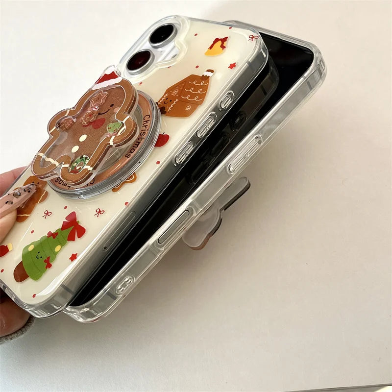 Cute Christmas Magnentic Phone Case For iPhone 16 Pro 14 13 15 Pro Max Cover with Magsafe Holder Shockproof Cute Puppy Cases 15