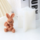 Easter Bunny Candle Mold 3D Rabbit Candle Silicone Molds Easter Bunny Resin Casting Mould for DIY Candle Making Polymer Clay