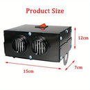 400W Electric Portable Car Heater 12V DC Heating Fan Defogger Defroster Demister Black