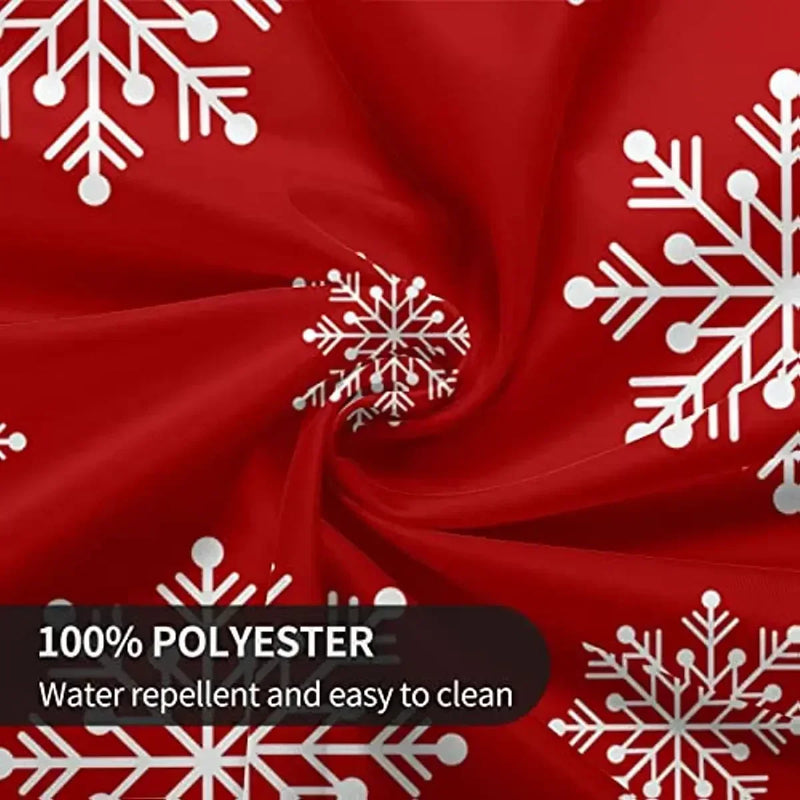 Christmas Table Cloth Red Round Christmas Tablecloth 60 Inch Washable Reusable Winter Snowflake Tablecloth for Holiday Party