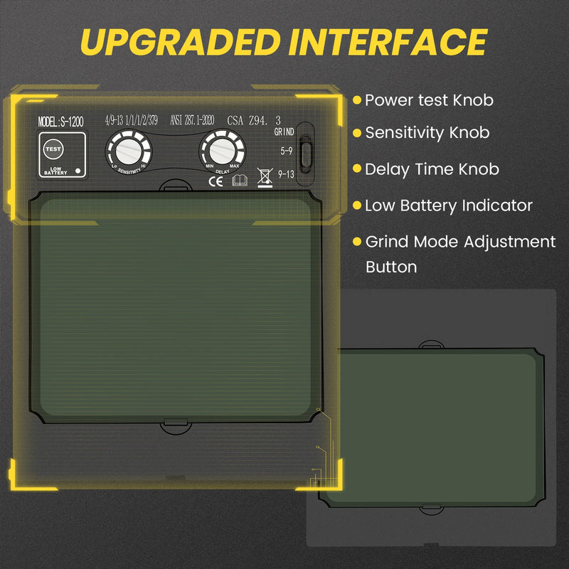 SSIMDER Welding Helmet Auto Darkening Large Viewing True Color Solar Powered Welding Hood with SIDE VIEW 4 Arc Sensor Wide Shade