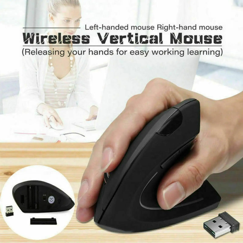 2.4G Wireless Mouse Vertical Gaming Mouse USB Computer Mice Ergonomic Desktop Upright Mouse 1600DPI for PC Laptop Office Home