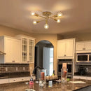 E27 Golden Branch Chandelier, 5-light Retro Metal Ceiling Light, Designed for Lighting in Living Rooms, Bedrooms, Kitchens, Bars