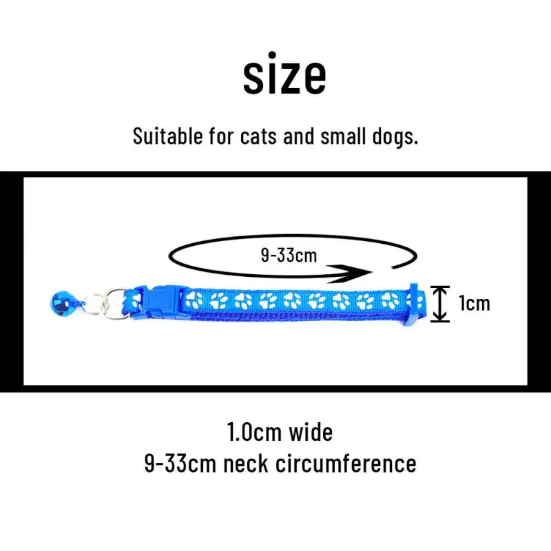 Cute Bell Pet Collar Kitten Teddy Bomei Dog Footprint Cat Collar Dog Cartoon Supplies Harnesses Products Garden Pet Supplies