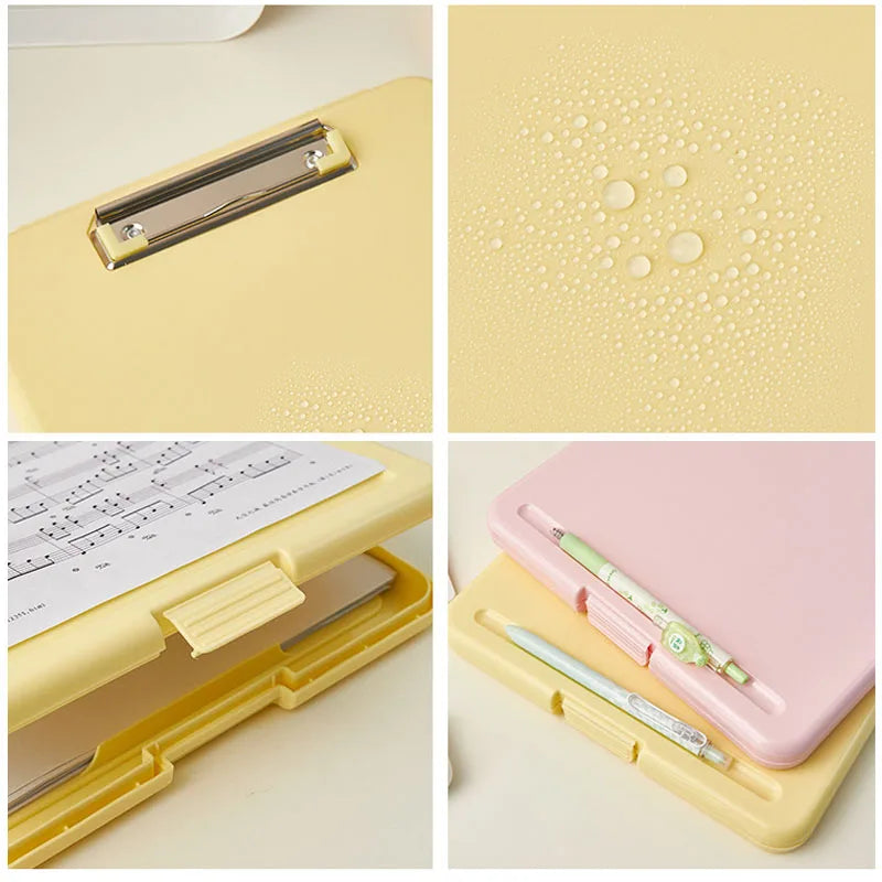 New A4 File Folder Clipboard Writing Pad Memo Clip Board Transparent Candy Color Organizer School Office Stationary