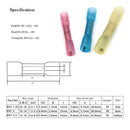 50pcs Waterproof Heat Shrink Wire Connectors Kit, Automotive Electrical Connector Terminals Kit Butt Splices Connector 22-10AWG