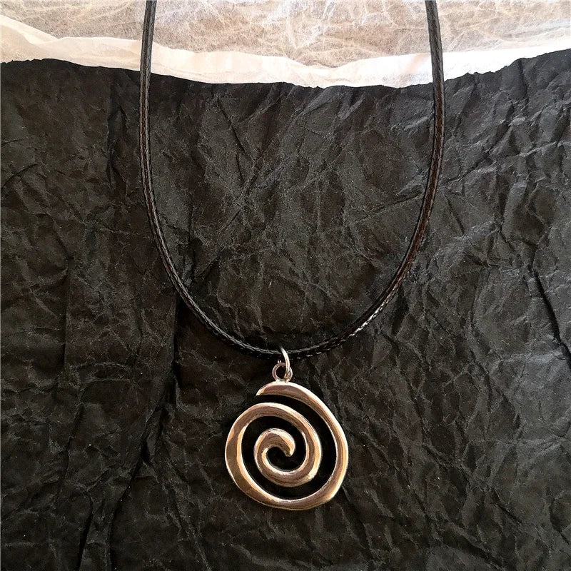 Goth Irregular Heart Cross Vortex Pendant Snake Rope Chain Necklace For Women Men Grunge Y2K 90s Punk Halloween EMO Accessories