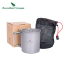Boundless Voyage Titanium Mug Camping Cup Supplies Outdoor Pot with Lid Lightweight Cookware Travel Tea Coffee Tableware