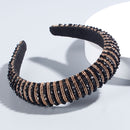 Full Crystal Luxury Hair Accessories Hairbands Sparkly Padded Rhinestones Headbands Headdress Black White Pink Women Headband