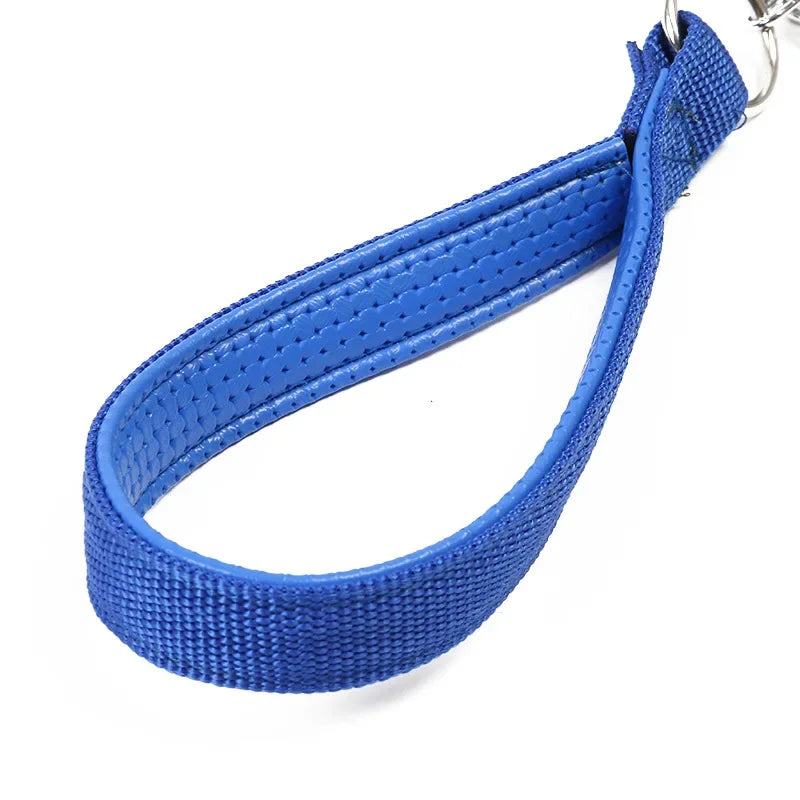 Dog Leash Spring Short Dogs Leash PU Leather Leashes for Large Dogs Walking Nylon Rope Durable Dog Leashes Chew Proof Pet Chain