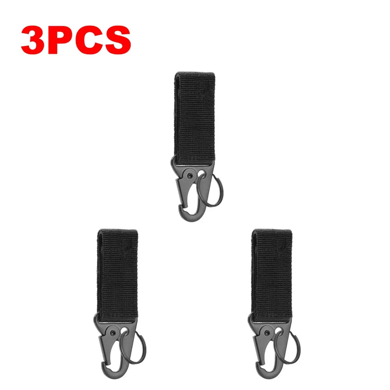 1-4PCS Tactical Hanging Buckles Nylon Webbing Carabiners Belt Triangle Keychain For Outdoor Climbing Camping Tools Accessories