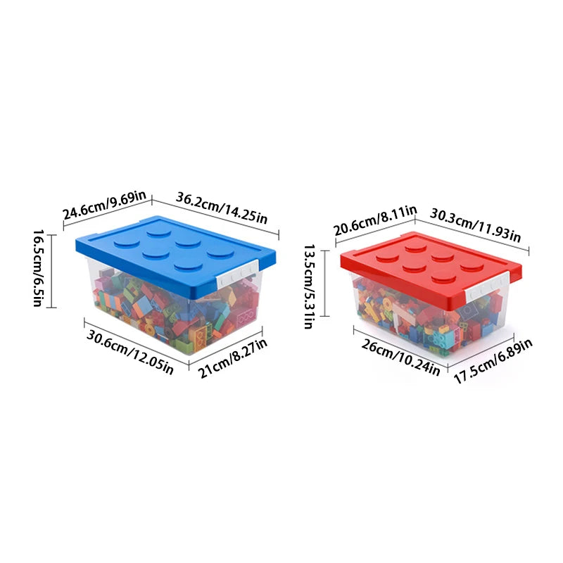 Kids Building Block Storage Box Toys Organizer Stackable Block Case Container Books Stationary Holder Sundries Snack Container