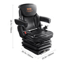 SucceBuy Universal Forklift Seat Fold Down Tractor Seat with Adjustable Angle Back and Micro Switch Comfortable Forklift Seat