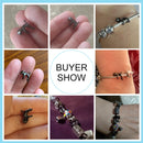 WOSTU 2021 925 Sterling Silver Cute Black Cat Suspend Animals Charm Beads Fit Original Bracelet DIY Jewelry CTC520