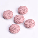5pcs Natural Volcano Lava Stone Flat Round 20mm 27mm 32mm Loose Crafts Beads lot for Jewelry Making DIY Earring Findings
