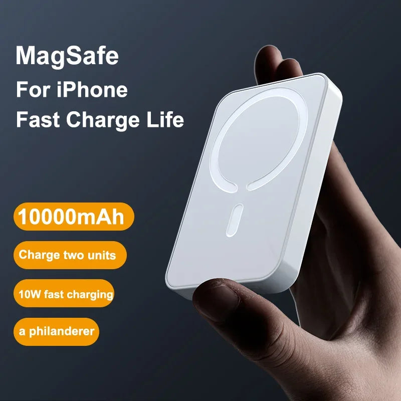 Portable Magnetic Battery Pack Power Bank Macsafe Auxiliary Spare External Wireless Charger For iphone 12 13 14Pro Max Powerbank