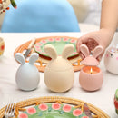 Nicole Candle Jar Silicone Molds for Concrete DIY Hoppy Bunny - Eared Easter Egg Storage Vessel Cement Mould Easter Gift Tools