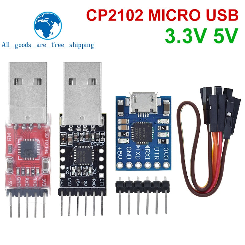 CP2102 USB 2.0 to UART TTL 5PIN Connector Module Serial Converter STC Replace FT232 CH340 PL2303 CP2102 MICRO USB for arduino