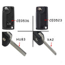 Dandkey Flip Folding 2/3/4 Buttons Car Remote Key Shell Fob Case For Peugeot 207 307 308 407 607 807 For Citroen C2 C3 C4 C5 C6