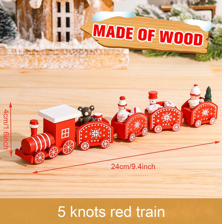 Wooden/Plastic Train Christmas Ornament Merry Christmas Decoration For Home 2024 Xmas Gifts Noel Natal Navidad New Year 2025