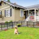 5Pcs Black Metal Dog Fence Animal Pet Playpen Barrier Garden Fence Decorative Garden Barrier for Outdoor Garden Yard Patio