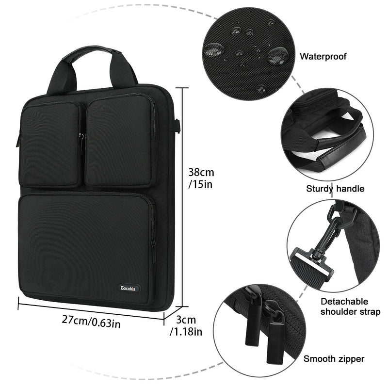 14Inch Three Pocket Vertical Style Laptop Bag,  Sleeve Messenger Bag, Single Shoulder Computer Bag Laptop Case Briefcase  노트북가방