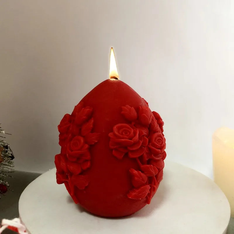 Easter Day Gift Egg Candle Making Silicone Mold Festival Embossed Butterfly Eggs Resin Epoxy Mould Carved Rose Soap Wax Tools