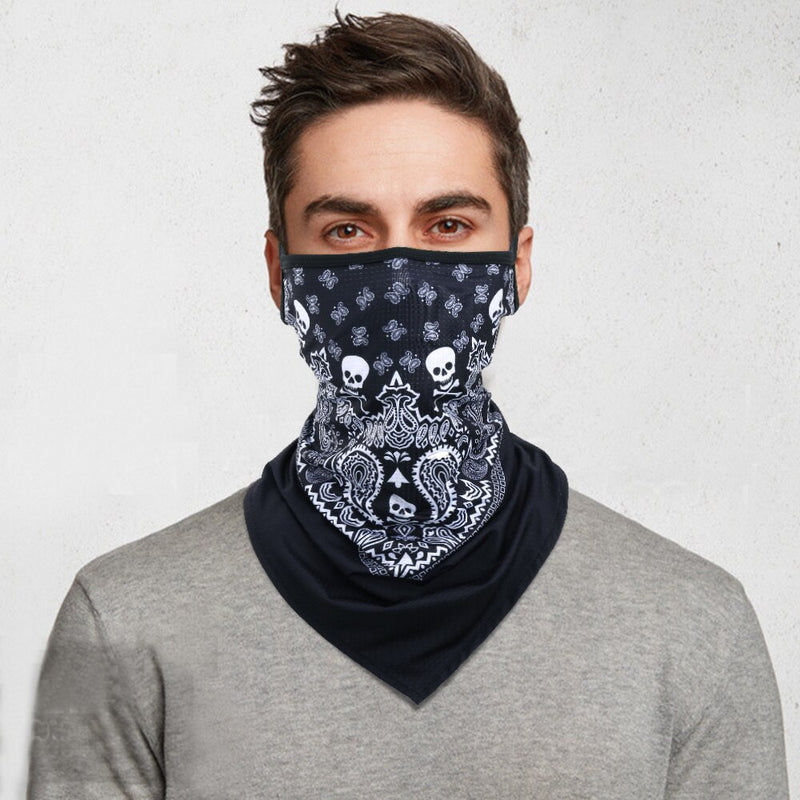 3D Headband Skull Neck Gaiter Tube Scarves Hanging Ear Cover Scarf Breathable Windproof Sun Face Guard Bandana Women Quick Dry