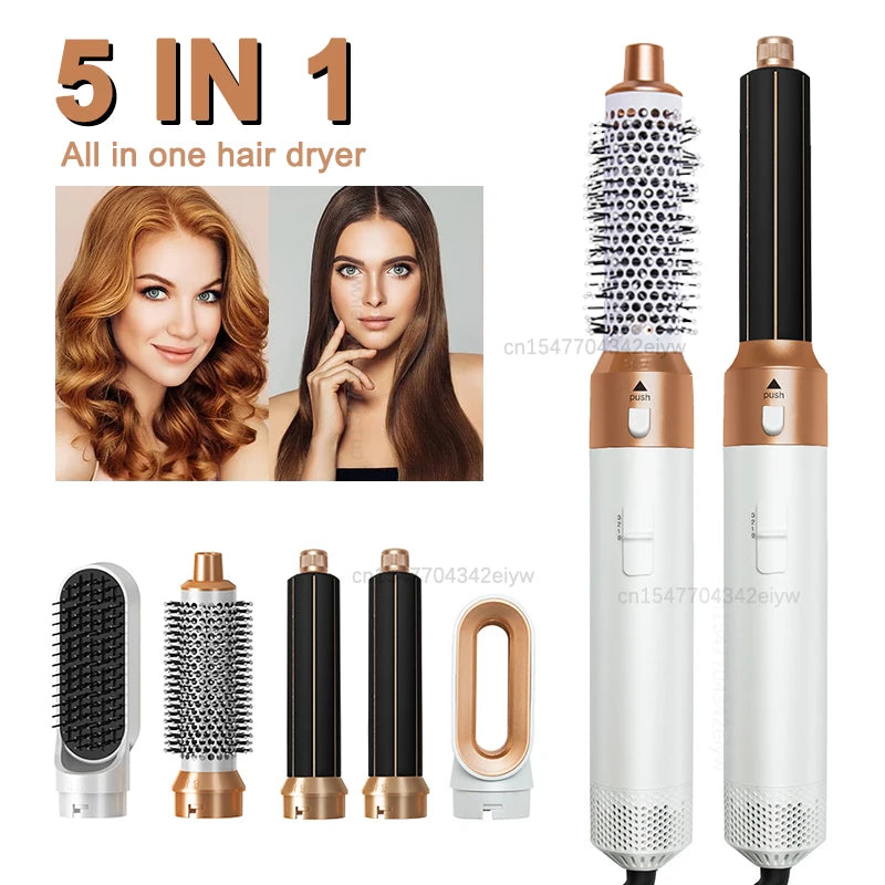 Hot Air Styler Comb 5 in 1 Hair Dryer  Automatic Hair Curler Professional Hair Straightener For Dyson Airwrap Household