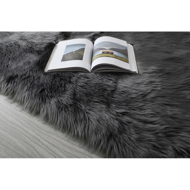 "Cozy Collection" Ultra Soft Fluffy Faux Fur Sheepskin Area Rug Bedroom Bedside Blanket Living Room Covered Large Area Blankets