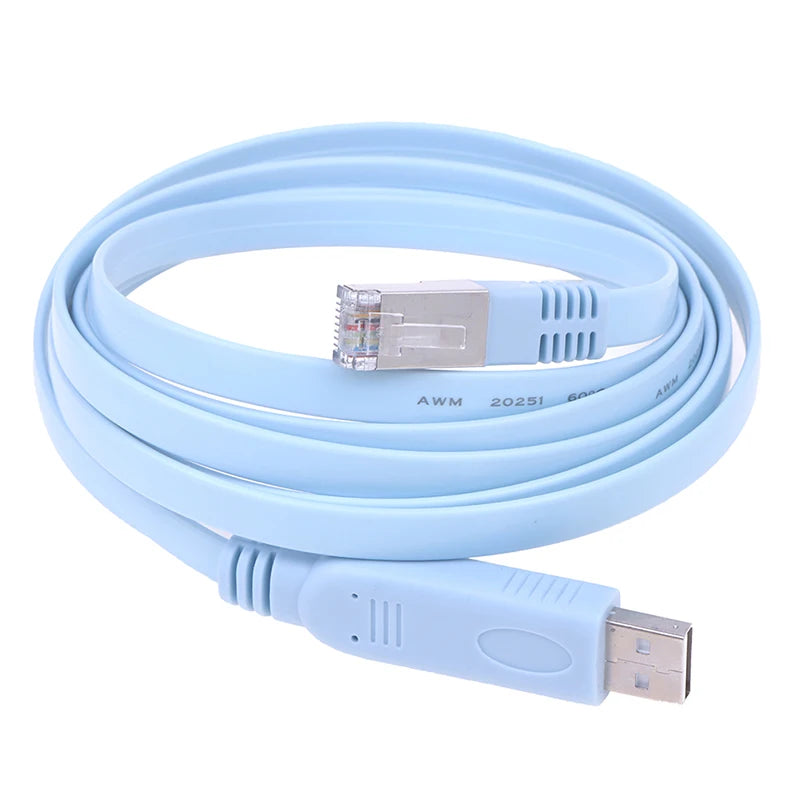 High Quality 1PC Blue 1.8M USB To RJ45 USB To RS232 Serial To RJ45 CAT5 Console Adapter Cable Cord For Cisco Routers