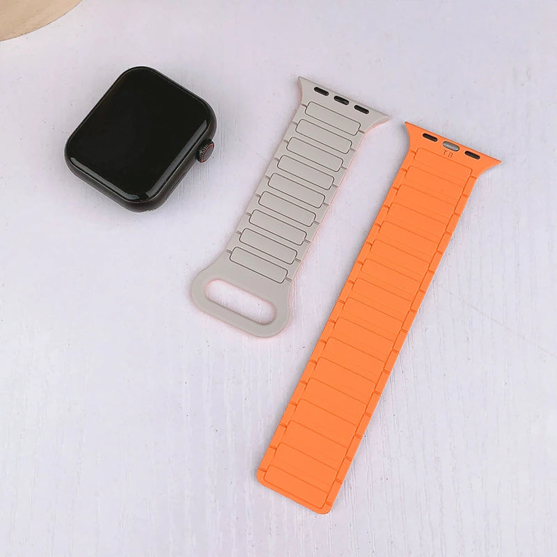 Magnetic Strap for Apple Watch Band 44mm 49mm 45mm 41mm 40mm Silicone Bracelet for IWatch Ultra 2 Series 9 8 7 6 5 4 SE 3 42mm