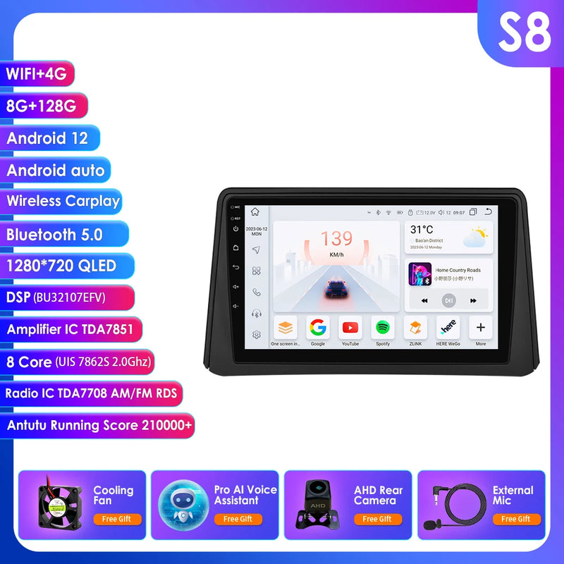 8G 128G 2Din Android 14 Car Radio Multimedia Player for Opel Mokka 2012 2013 2014 2015 2016 Autoradio GPS Navi Wifi Audio Stereo