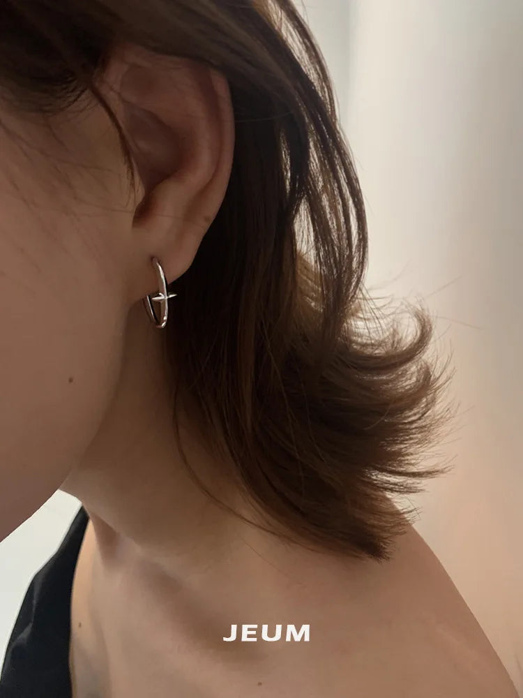 New 925 Sterling Silver Earrings Small Star Earrings Female Charm Jewelry Gift hoop earrings for women