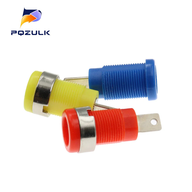 5PCS 4MM Banana Plugs Female Jack Socket Plug Wire Connector 5 Colors Each 1PCS Multimeter Socket Banana Head Female